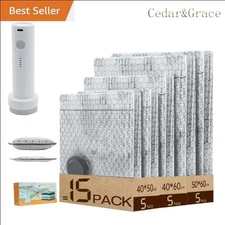 15 Pack Vacuum Storage Bags Bedding Clothes Travel Space Saver w/ Electric Pump