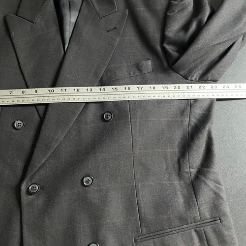 Traje a Cuadros Personalizado Doble Pecho 46L 38W Para Hombre Formal de Negocios - Imagen 6 de 12