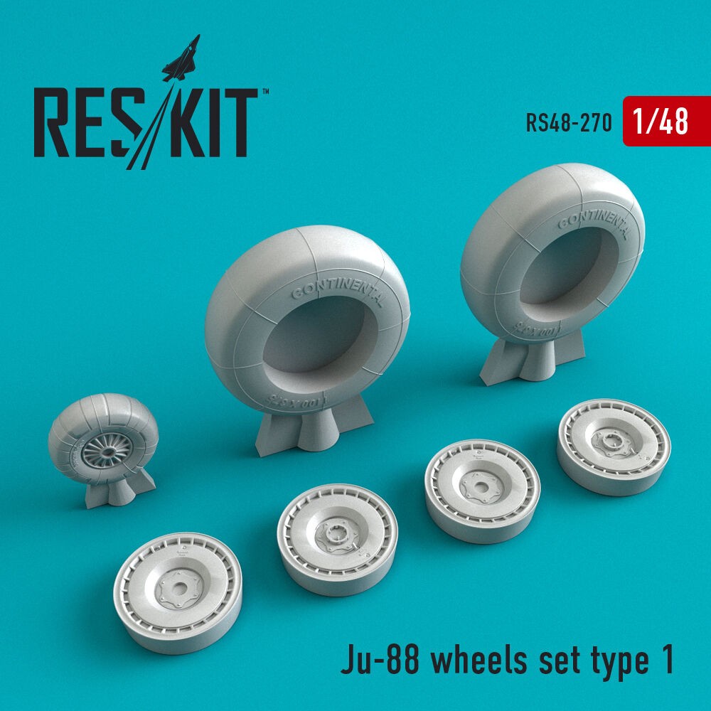 ResKit RS48-0270 1:48 Ju-88 Wheels Set Type 1 Resin Accessory Kit