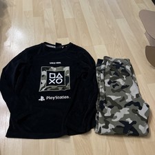 Kinder Jungen Playstation Pyjama Set Weich Fleece Alter 8-9