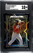 2022 Panini Chronicles #45 Rafael Devers Obsidian SGC 10 Electr Etch Orange /31