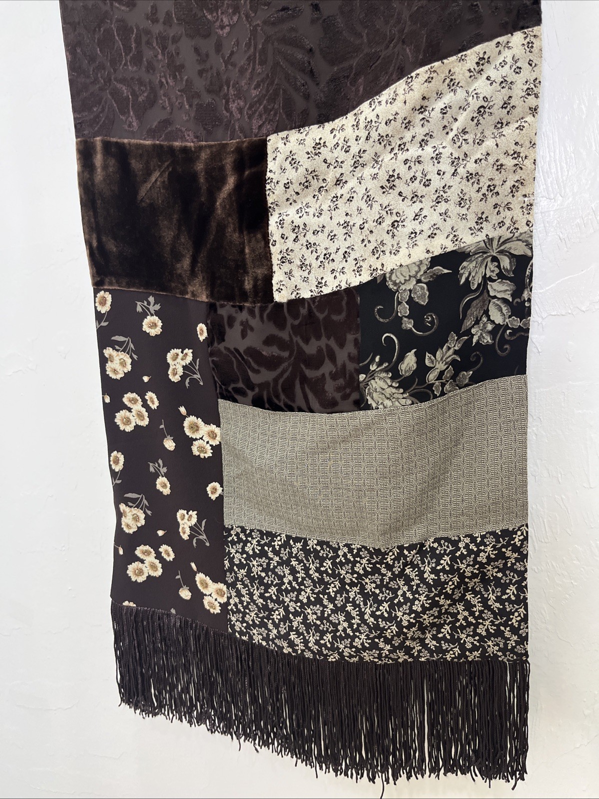 HENRI BENDEL MULTI SILK PATCHWORK SILK LINED FRIN… - image 4