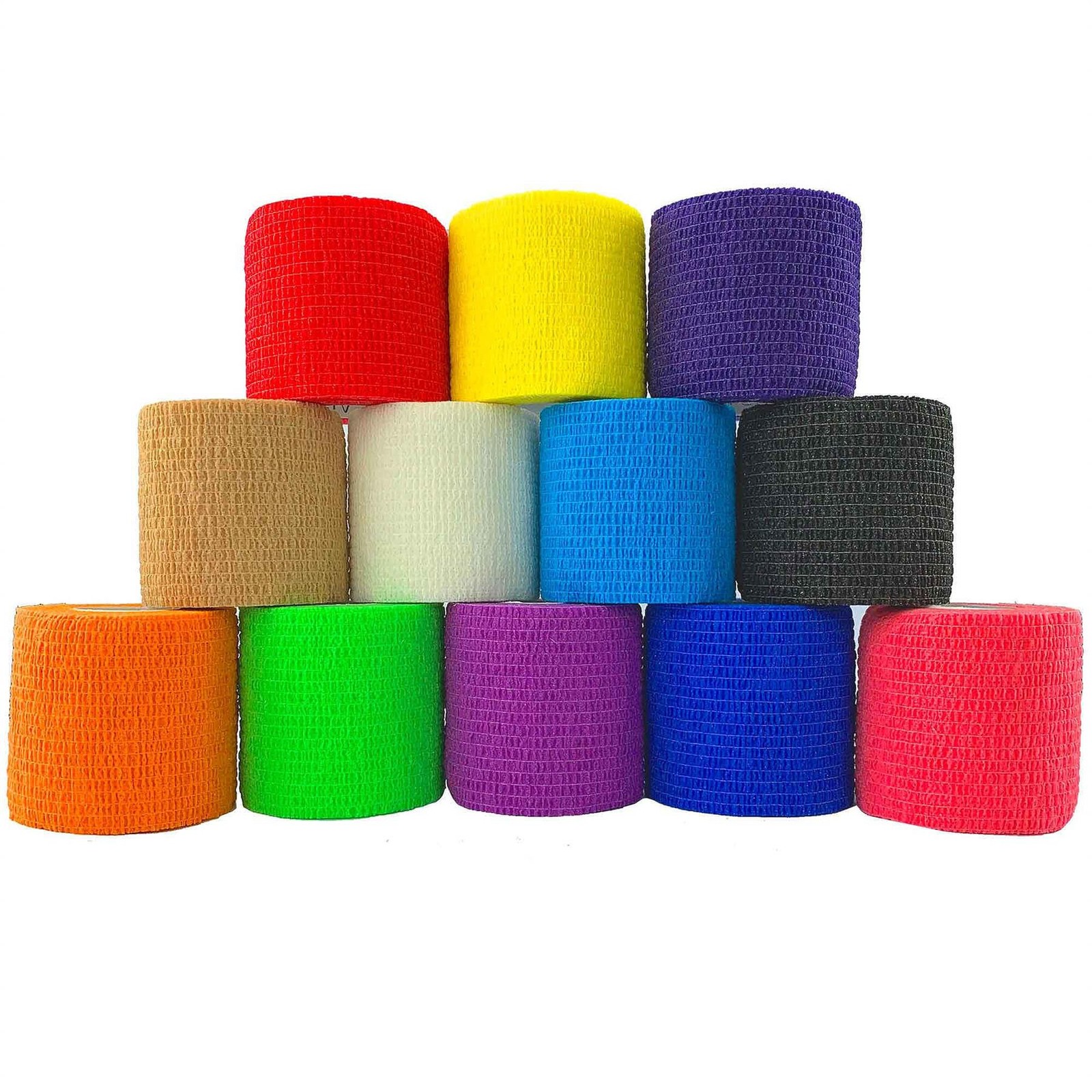 Inksafe Assorted Cohesive Bandages 5cm x 4.5m (Box of 12)