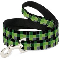 "Dog Leash 6-FEET Checker Mosaic Green Wide 1.5\" (Us Import)"