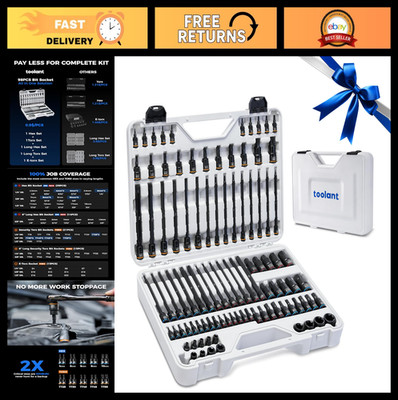98 PCS Hex Torx E-Torx Bit Socket Set, 1/4'' 3/8'' 1/2'' Drive, S2 Alloy Steel