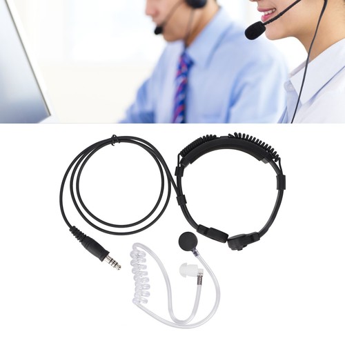 Throat Mic Headset Retractable Heavy Duty Air Acoustic Tube Earpiece For Bao SPC - Zdjęcie 11 z 12