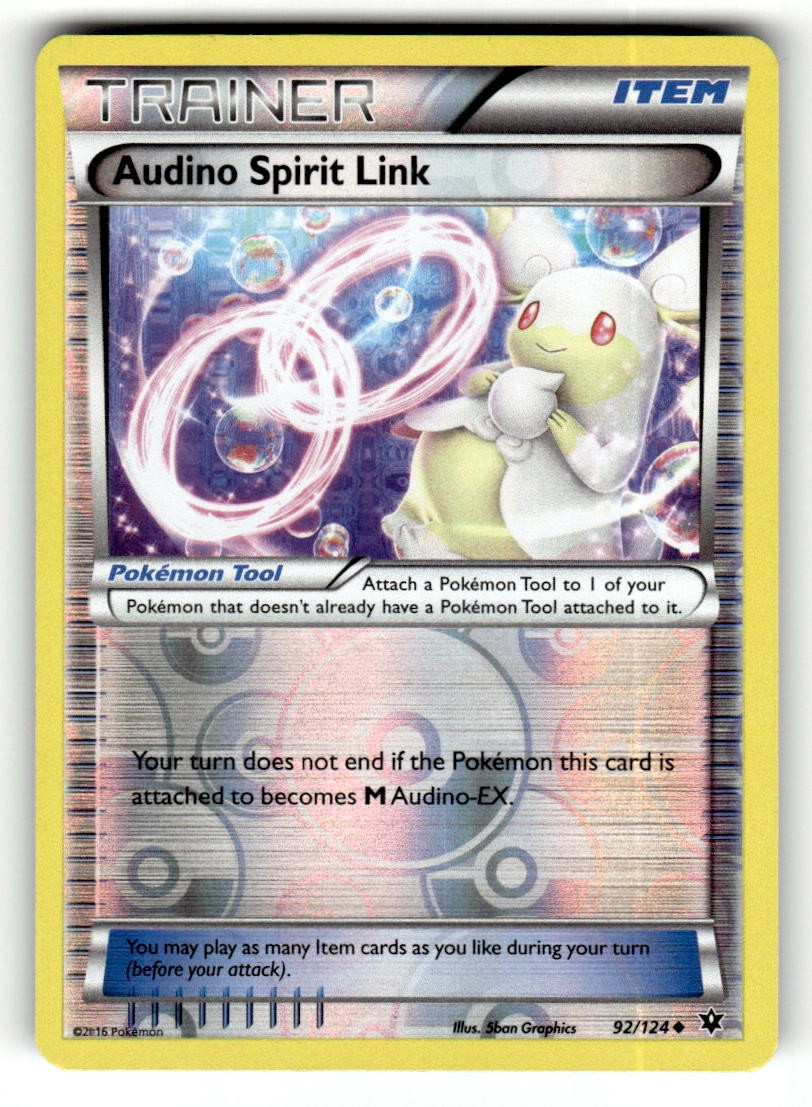 Audino Spirit Link 92/124 Uncommon Fates Collide Reverse Holo Pokemon Near Mint