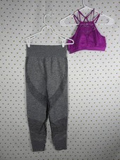 Victorias Secret PINK Seamless yoga Pants Leggings  Sports Bra Set Cutout MED