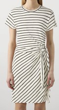 Gap Forever Soft Sarong Mini Dress Black White Stripes Womens M 