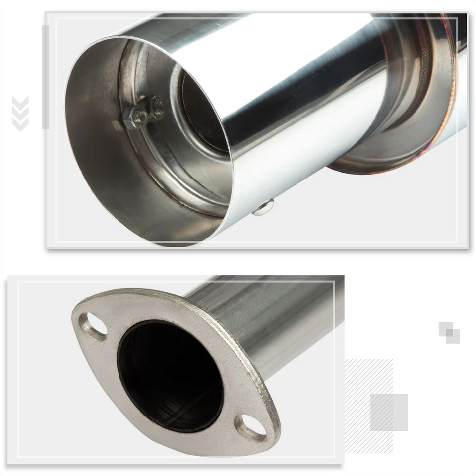 Para 85-87 Corolla E80 GTS AE86 3.5" Punta Silenciador Acero Inoxidable Escape Catback Foto 4 de 4