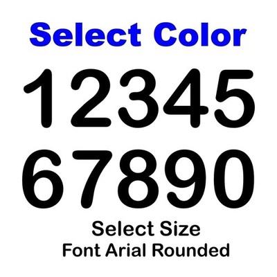 0 - 9 Vinyl Decals - Arial Font Select Size and Color
