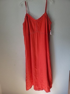 old navy orange eyelet dress Old Navy Womens Dress Sz XL Coral Spaghetti Strap Eyelet Hem Accent  Lightweight