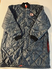 K Penguin Vintage Blue Nylon Quilted Jacket Coat 2XL OR 3XL Long Made in USA