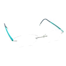 Silhouette 7642 40 6070 Titanium Blue Turquoise Rimless Eyeglasses Frames 19 145