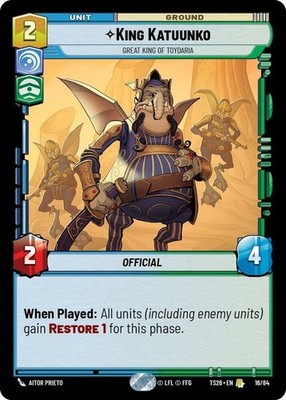 1 x King Katuunko - Great King of Toydaria - Twin Suns - NM-Mint - Star Wars Unl