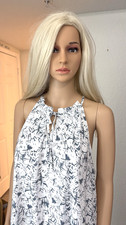 Nine West~Flowy Halter Neck Maxi Dress Geo Print Beach Resort Vacation Lined XL