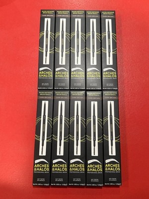 10 x NEW Arches & Halos Micro Defining Brow Pencil DARK BROWN Cruelty-Free Vegan