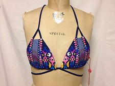 Red Carter Dream Catcher Strappy Triangle Bikini Top XS Navy Blue NWT