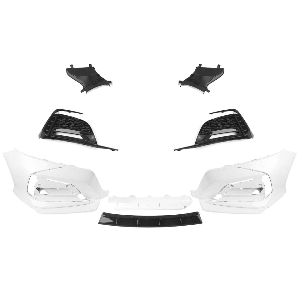 White Front Bumper Surround Cover Lip Kit For Honda Accord 10th 2018-2021 YOFER - Image 2 of 4