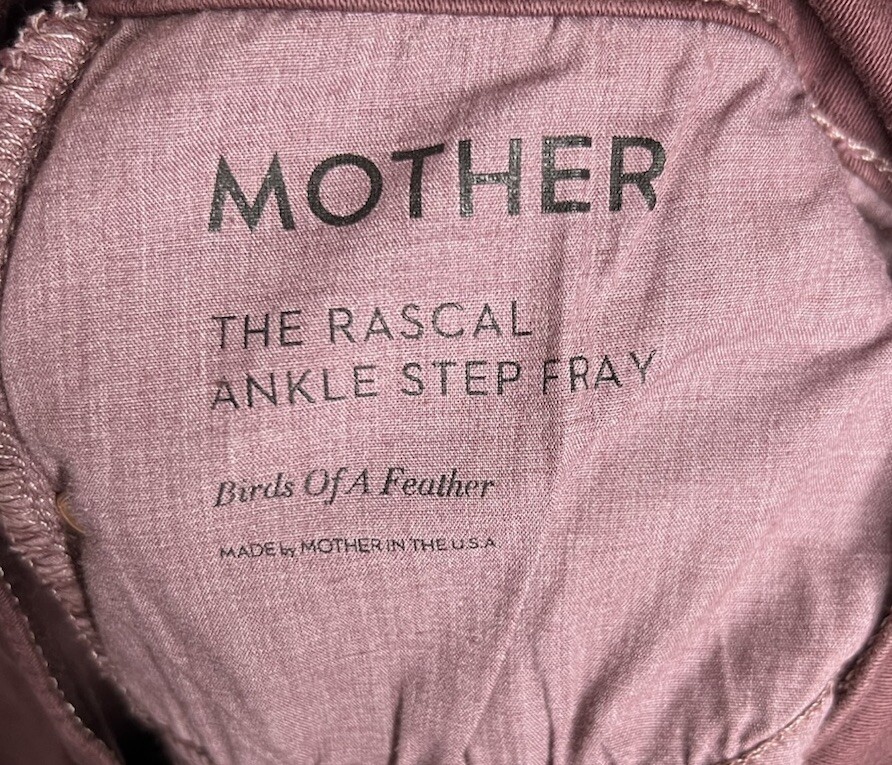 Mother Jeans The Rascal Ankle Fray Womens 28 Birds Of A Feather Stretch Denim