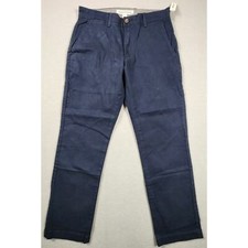 Mens Classic Slim Fit Casual Khaki Pants Size 29Wx28L Navy
