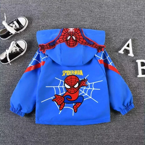 NEW Kids Boys Spider&man Windbreaker Jacket Hooded Baseball Top Jacket Outerwear - Picture 7 of 10