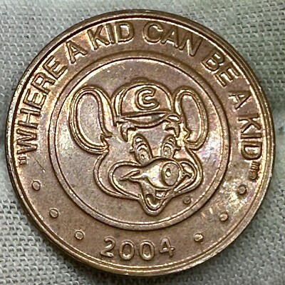 2004 COPPER CHUCK E CHEESE TOKEN collectible Pizza Time Theatre
