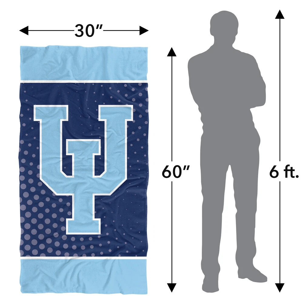 Upper Iowa University Beach Towel/Bath Towel, 30"x60" Radial Dots