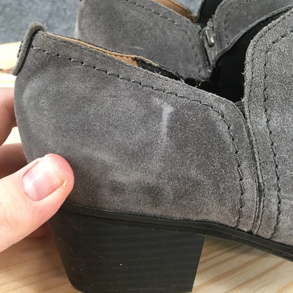 Naturalizer Botas Mujer 11 Anchas Zarie Botín Gris Cuero Informal Bloque Foto 4 de 4