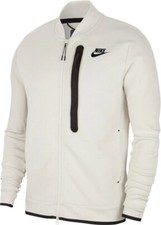 Nike Sportswear Tech Fleece Full Zip Bomber Jacket Light Bone SZ L CZ1797 072 