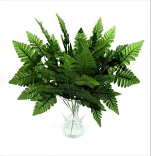 144 Sprays Artificial Silk Green Leather Fern Leaves 17" Wedding Home Deco Party