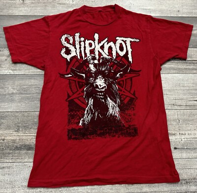 T‑shirt Slipknot Iowa Goat Homme Rouge – Coton Courtes Manches – Y2K Métal Lourd