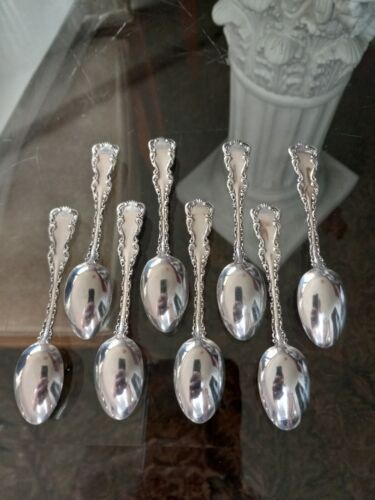 8 Whiting Manufacturing Louis XV Demitasse Spoons Sterling Silver 1891 - Picture 5 of 10