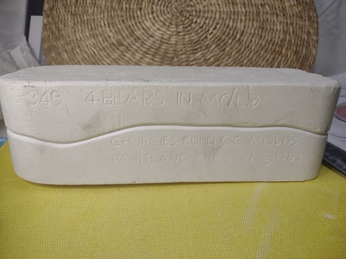 Vtg Georgie Bulldog Molds 1983 4 Bears Ceramic Slip Casting Mold Oregon G 348
