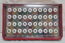Cutting Edge Paper Punch Set 40 Pcs Red Case Upper Case Alpha Numeric No Handle