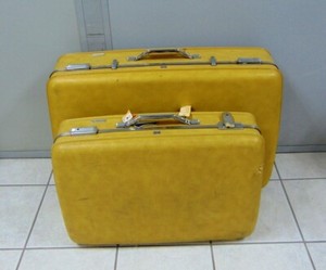 vintage american tourister luggage yellow