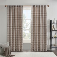 Madison Park Cabin Plaid Curtain Panel 50x84" 50x95", Thermal Insulated Drapes