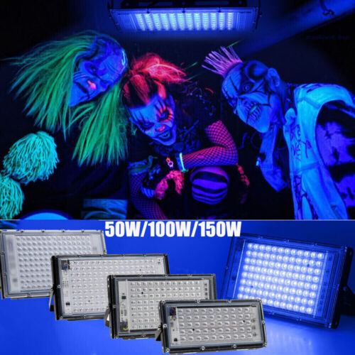 Faretto luce nera LED 50-150 W proiettore UV faro luce palcoscenico lampada festa - Foto 1 di 22