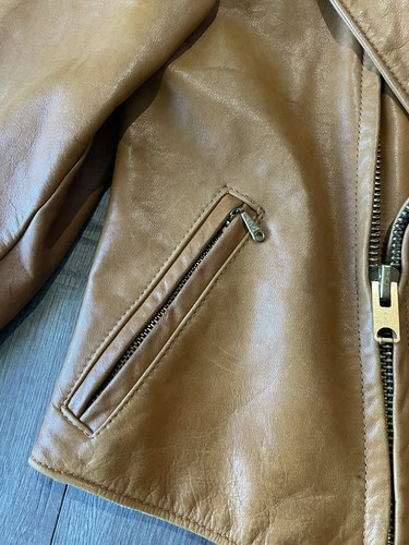 VINTAGE EAST WEST SAN FRANCISCO BROWN LEATHER JACKET SIZE S/M - Picture 12 of 21