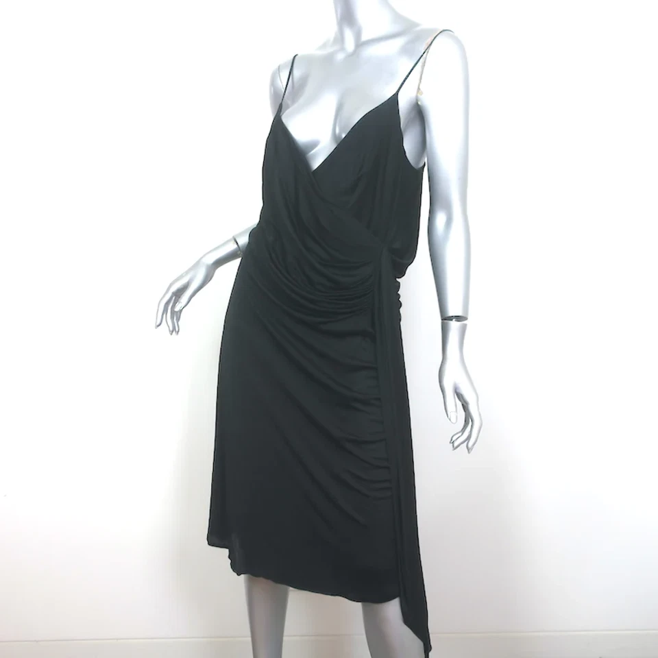 Alexander McQueen Draped Jersey Dress Black Size 46 - Image 3 of 4