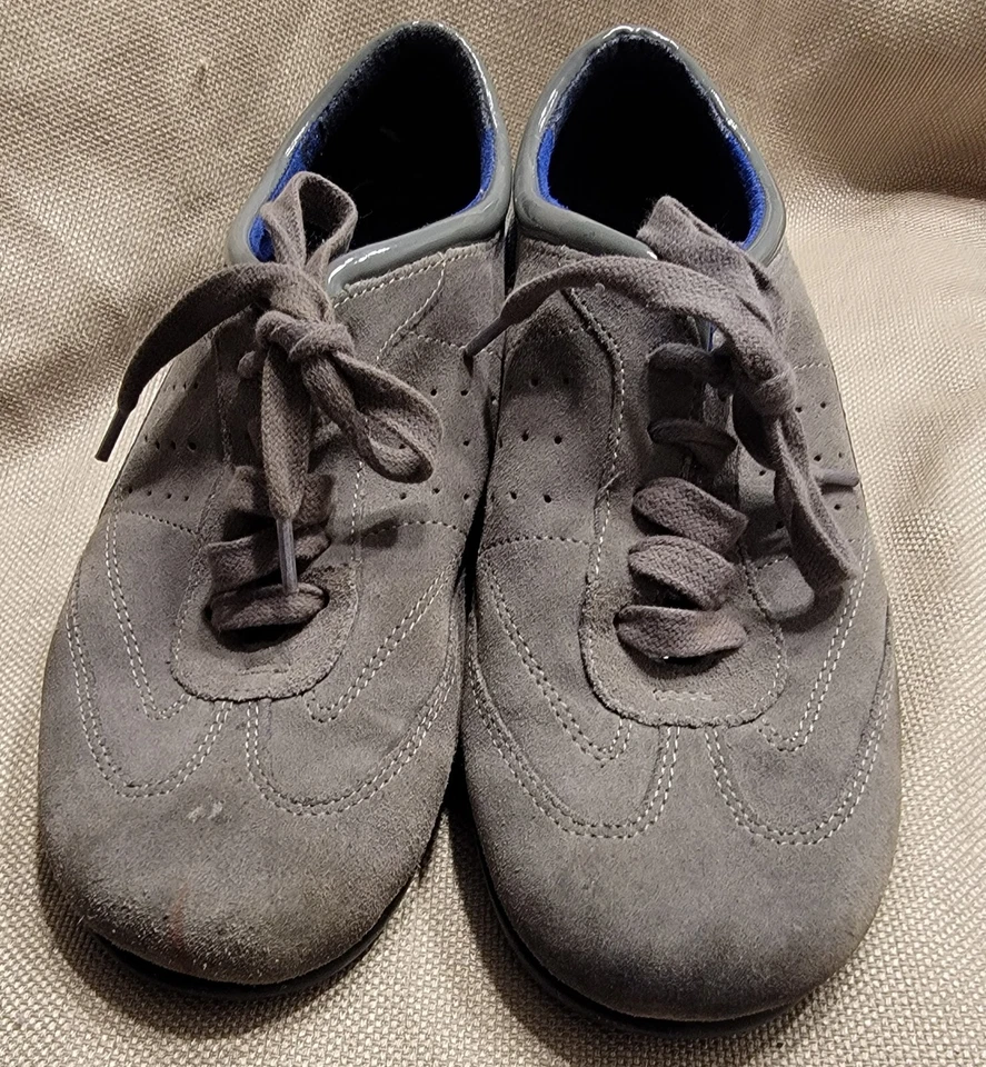 Аэрозоли серый замши лакированная кожа кроссовки прогулки комфорт обувь женщин 9 - Изображение 2 из 4
