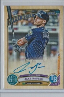 JAKE BAUERS 2019 GYPSY QUEEN AUTOGRAPHED ROOKIE CARD, RAYS FANS DON'T MISS OUT!!