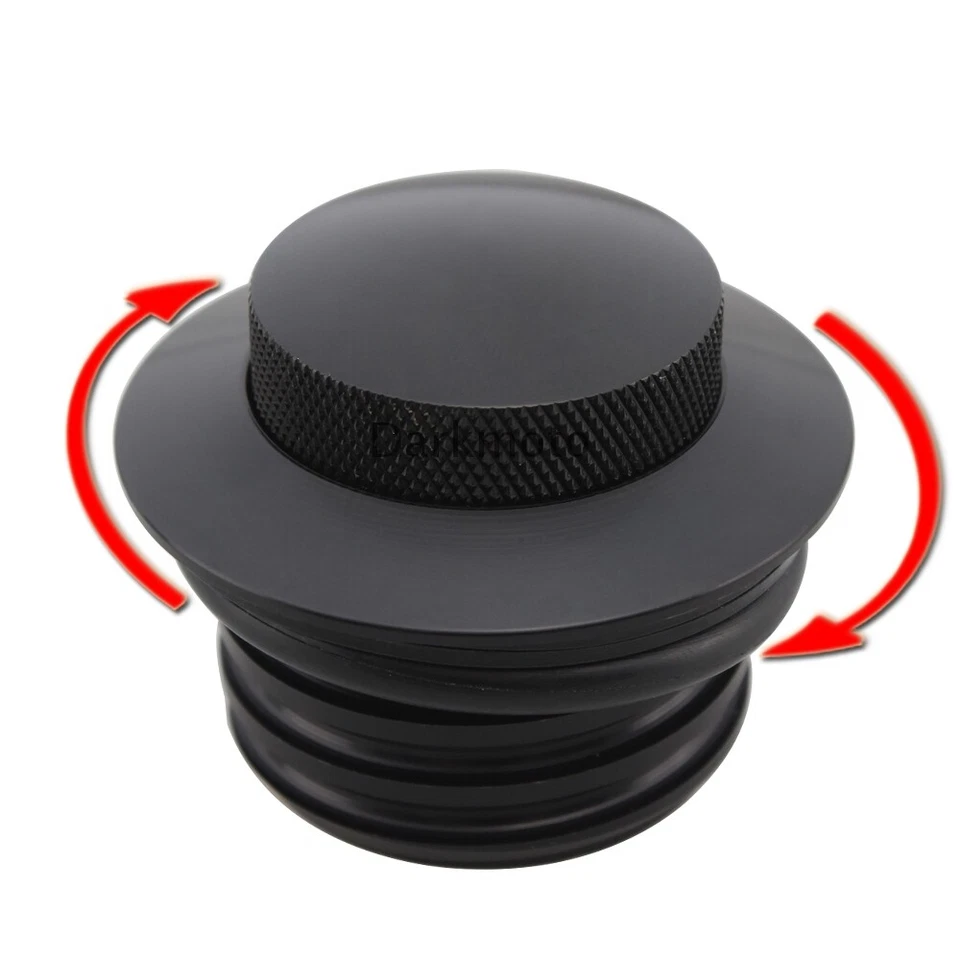 Left + Right Black Flush Mount Pop Up Vented Fuel Tank Gas Cap Fits For Harley - Image 4 of 4