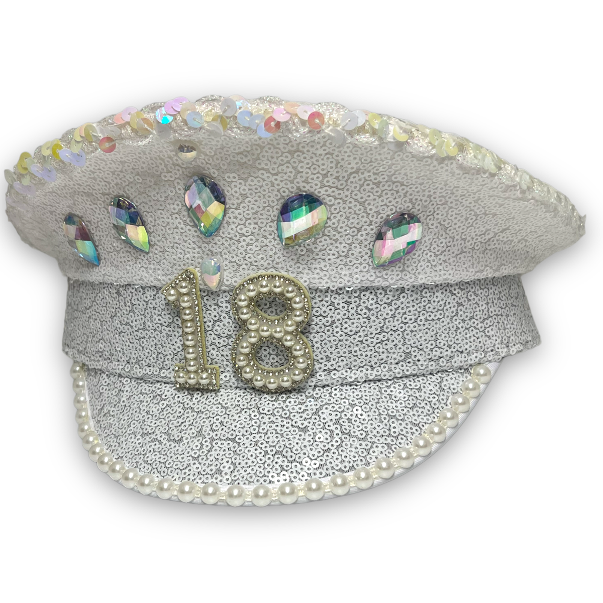 Girls 18th Birthday Sequin Hat Party 18 Captains Hat Festival 18th