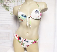 Valery Blu Neckholder BH Bikini Tanga Slip Hawai Bunt Verstellbar 38 75 B M