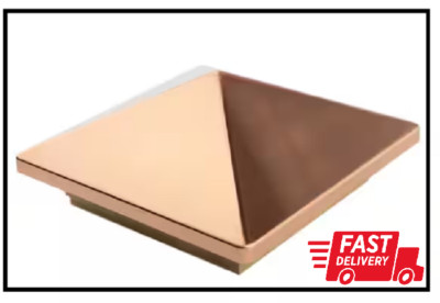 Post Cap 6 in x 6 in Copper-Plated Plastic High Point Pyramid-Shape Design