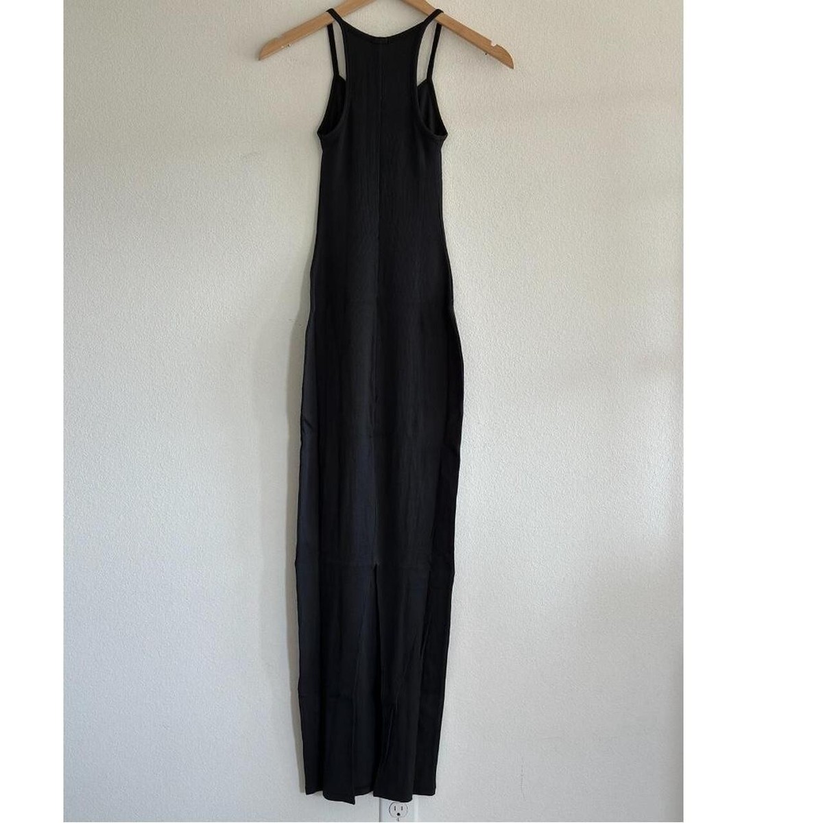 skims cotton rib long cami dress SKIMS Black Cotton Rib Long Cami Maxi Dress - Dresses & Skirts