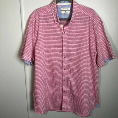 Повседневные льняные рубашки Report в полоску на пуговицах для мужчин