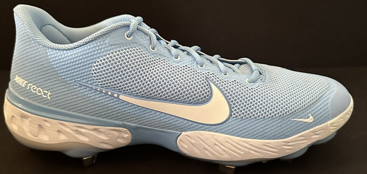 Nike Alpha Huarache Elite 3 Baseball Cleats Blue UNC Men Size 15
