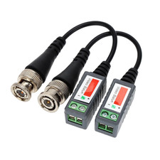 CCTV Video Passive Balun BNC Plug to CAT5 Cable Adapter UTP Transceiver